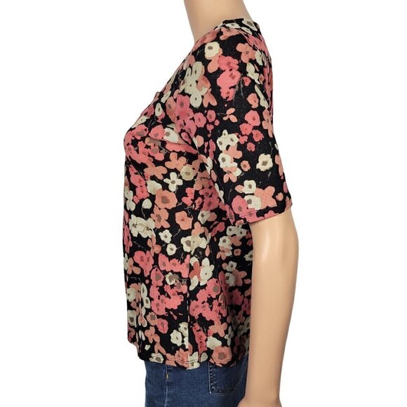 J. Jill Women's Floral Gathered Front Square Neckline 3/4 Sleeve Blouse Size S - Picture 5 of 10